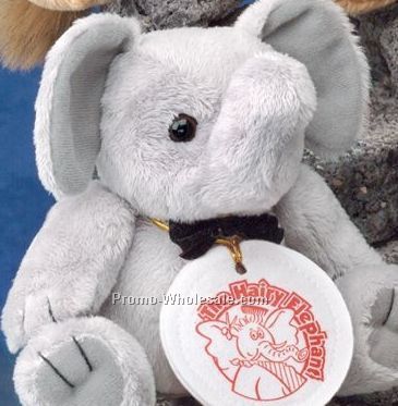 Gb Brite Plush Beanie Stuffed Gray Elephant (6")