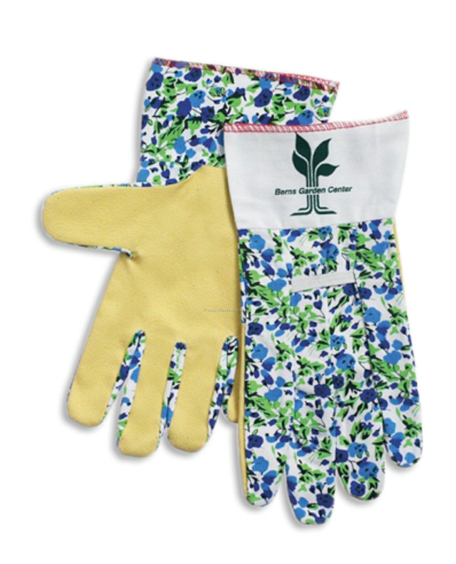 Ladies Floral Print Cotton Canvas Glove