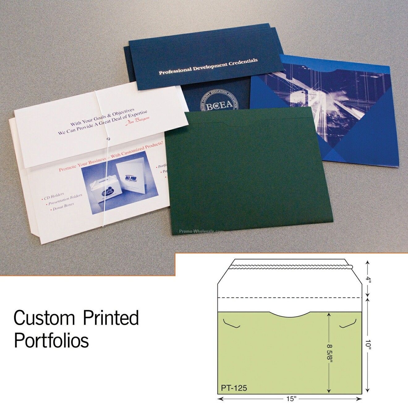 Legal Size Flat Portfolio W/ Zip Open Flap - 1 Color (10"x15")