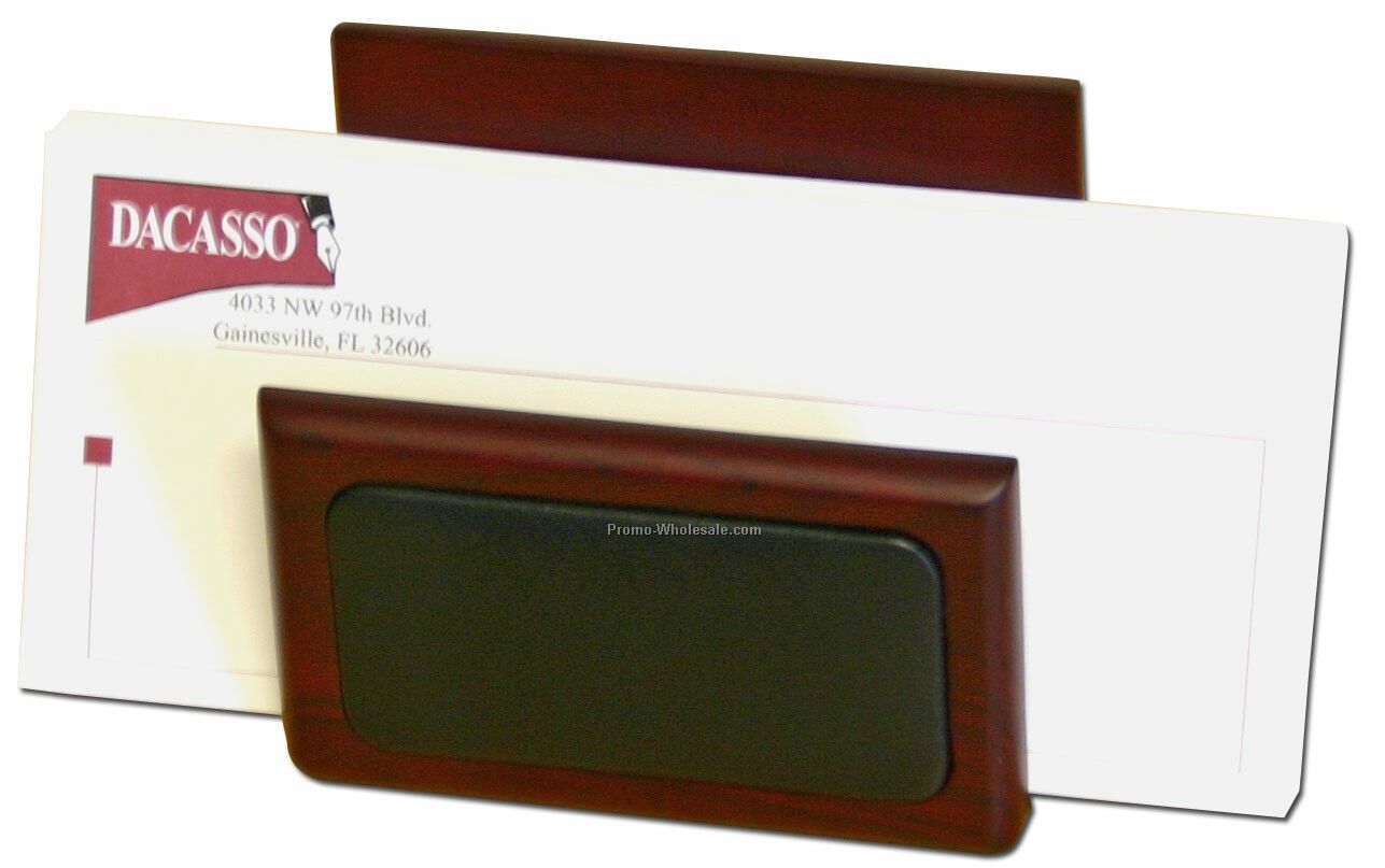 Letter Holder With Leather & Rosewood Trim