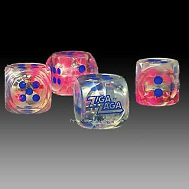 Light Up Clear Dice - Blue/ Red Leds