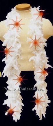 Lighted Feather Boa - White