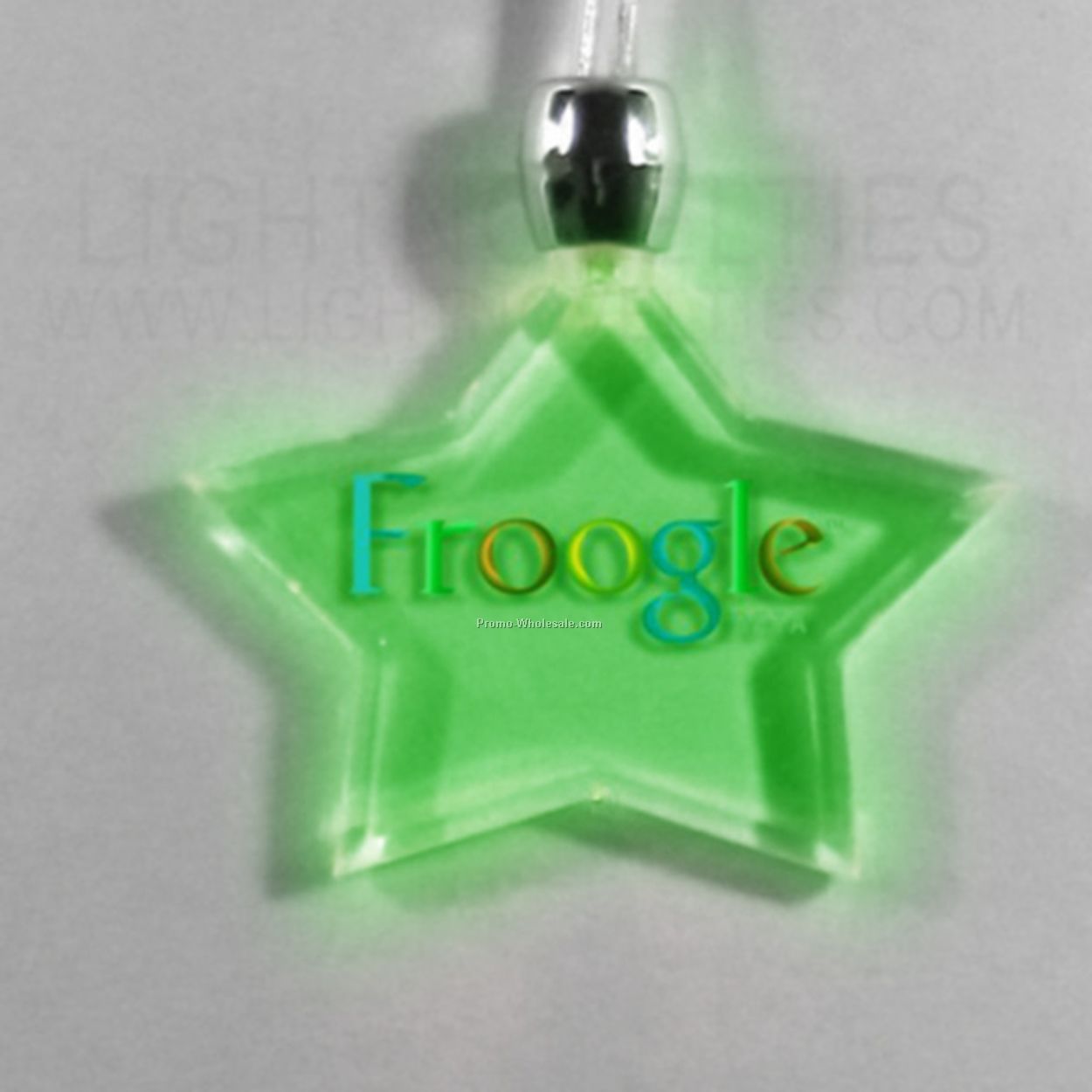 Lighted Necklace - Star - Green Or Blue
