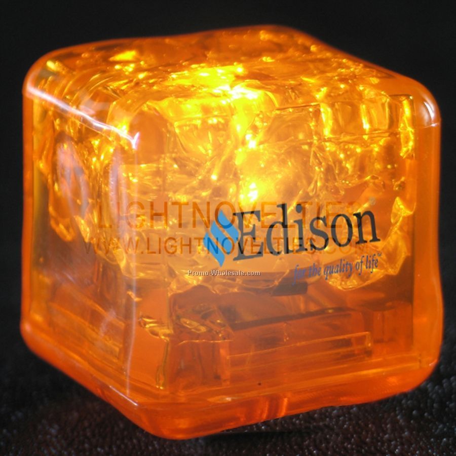 Liquid Light Up Gel Ice Cube W/ Orange Gel