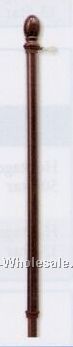 Mahogany Stained Wood 1 Piece Outdoor Flagpole (5'x1")