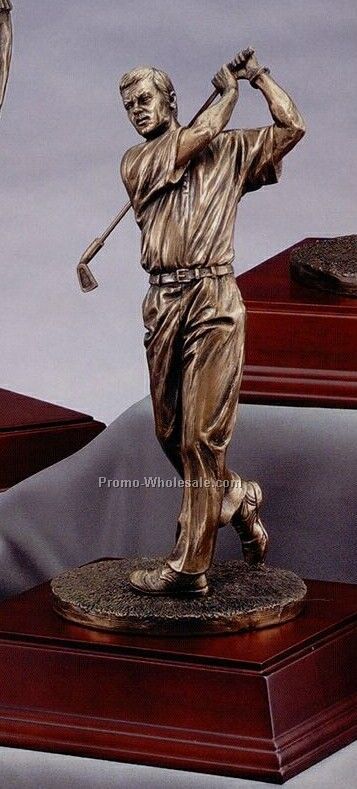 Majestic Series Elegant Resin Gold Sculpture - 13" Male Swing