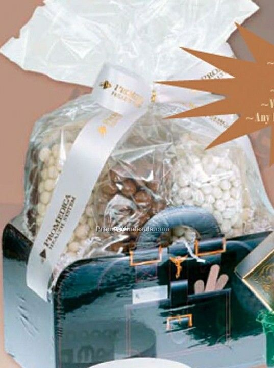 Medium Snack Lovers Theme Gift Box W/ Custom Imprinted Ribbon