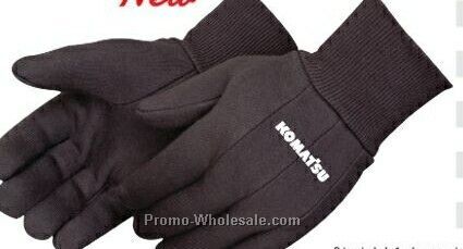 Men's Brown Jersey Gloves