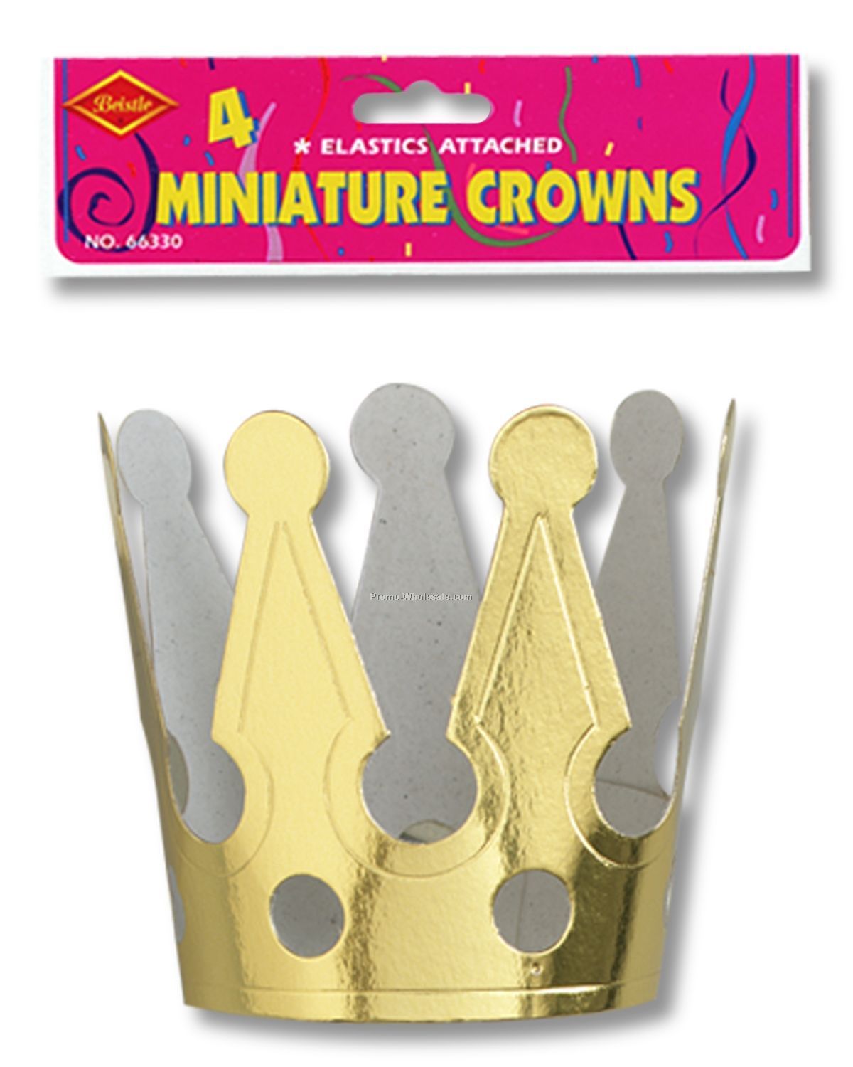 Miniature Gold Foil Crowns W/ Elastic Chin String