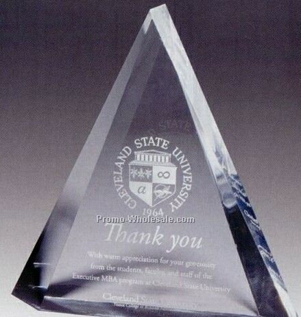 Multi-faceted Acrylic Triangle Peak Awards - 8"x8"x2"(Screen Printed)