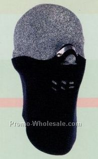 Neoprene Motorcyclist Mask - Black With Metal Nose Piece
