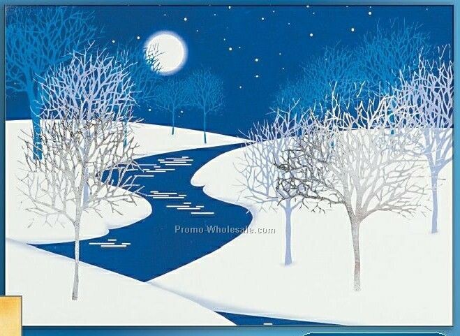 Night Winter Scene Holiday Greeting Card (After 10/1)