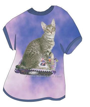 Ocicat Cat Acrylic T Shirt Coaster W/ Felt Back