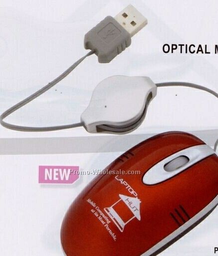 Optical Micro Mouse With Retractable Cord
