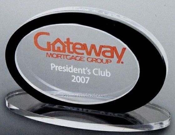 Oval Magnet Award W/ Base (Laser Engraved)