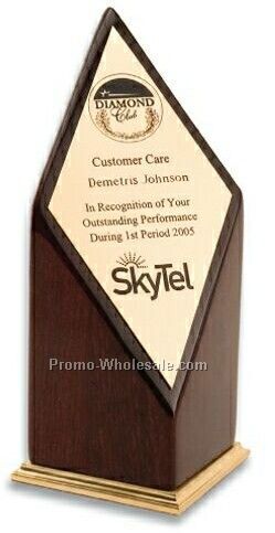 Piano Wood Peak Performance Award W/ Gold Accents (Screen Printed)