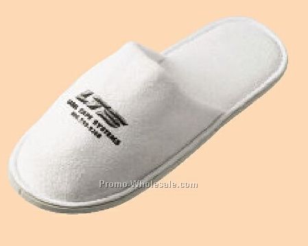 Plush Terry Cloth Slipper With Closed Toe