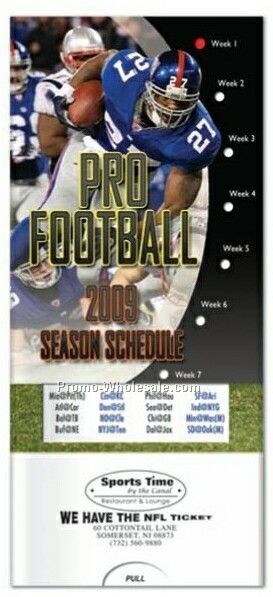 Pocket Slider Chart (2008 Season: Schedule Guide To Pro Football)