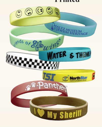 Printed Glow-in-the-dark Multi-color Silicone Bracelet