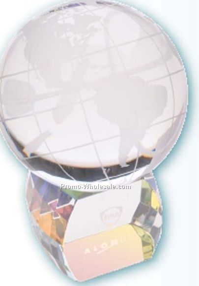 Prism Facets World Globe And Base