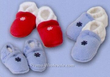 Promotional Fleece Baby Moccasins (Solid Or Colorblock)