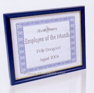 Rich Hardwood Medium Navy Blue Certificate Frame W/ Gold Trim Line