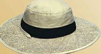 Seagrass Straw Hat W/ Sunblock Inset Band (One Size Fit Most)