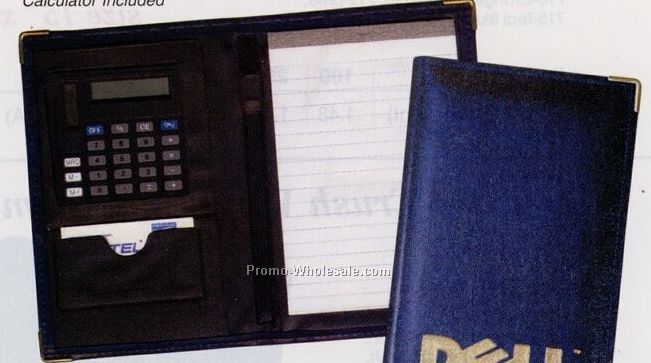 Sewn Executive Padfolio W/ Calculator (Junior Size)