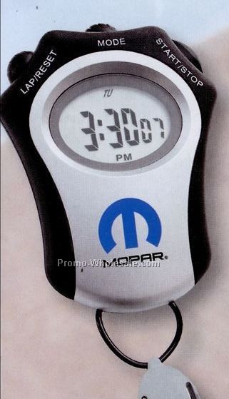 Shield Shape Alarm Stopwatch W/ Large Lcd Display