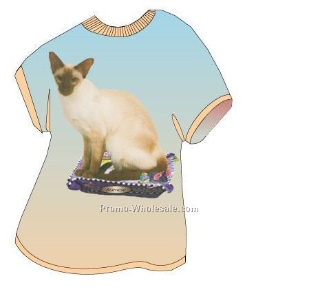 Siamese Cat Acrylic T Shirt Coaster W/ Felt Back