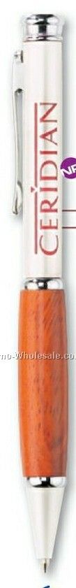 Silver & Rosewood Twist Action Pen