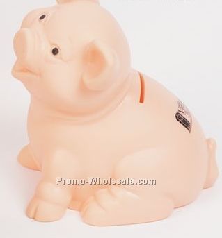 Sitting Pig Flesh Piggy Bank