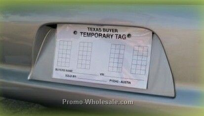 Stock Temporary License Plate Protector Jacket