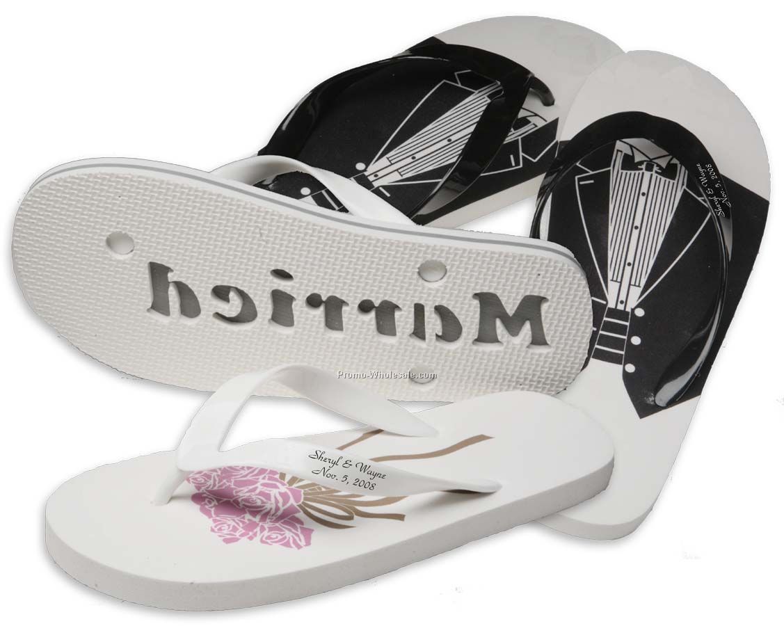 Stock Wedding Sandals With Optional Talking Footprint (Domestic)
