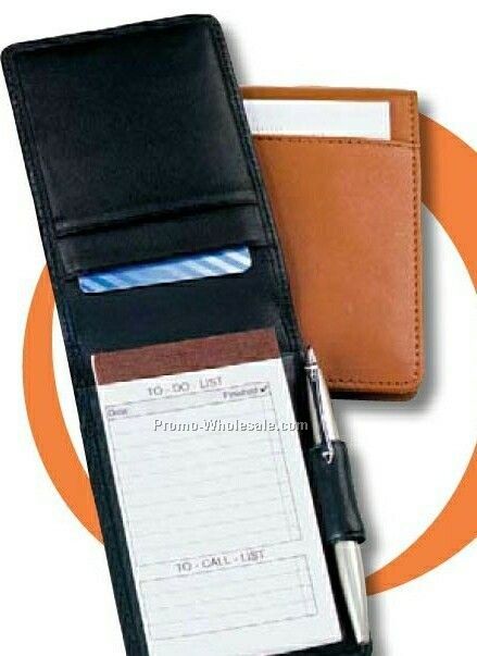 Synthetic Leather Fold Over Note Taker Pad & Case