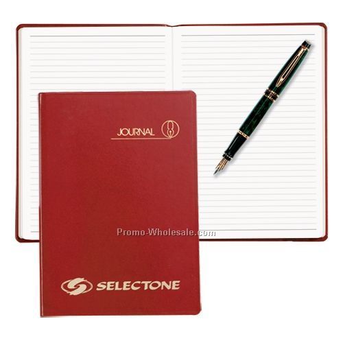 Tan Sun Graphix Bonded Leather Portable Ruled Journal (White Paper)