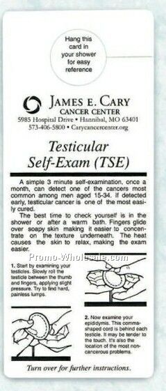 Testicular Self Exam Chart - Die Cut To Hang In The Shower