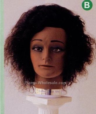 Tina Economy Make-up Mannequins- Black Pre-permed 9" Hair/ Brown Face