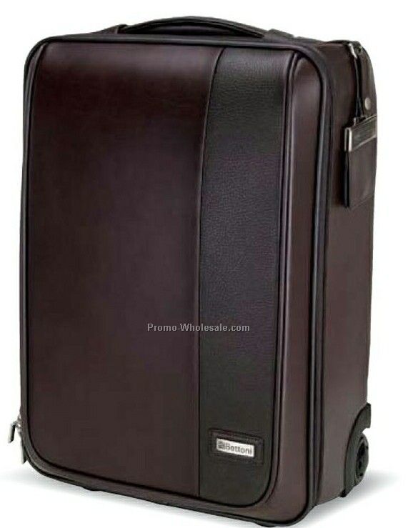 Trieste Brown/ Black Leather Korean Throw Leather Trolley Case 14"x20"x11"