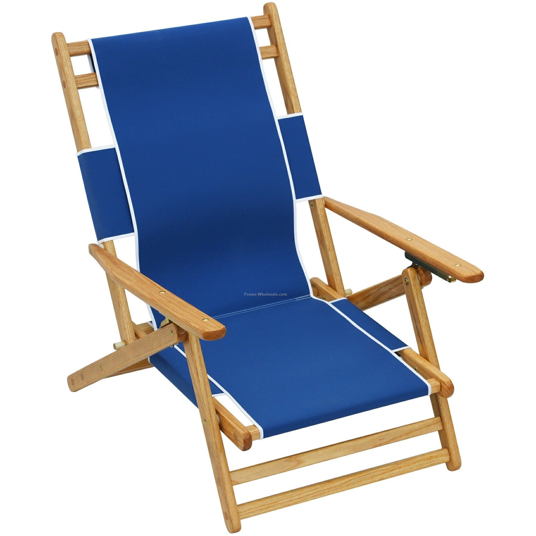 Us Made Deluxe Solid Oak Hardwood Frame Folding Low Beach Recliner