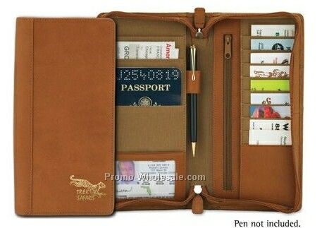Vaqueta Leather Regency Zipper Passport Case