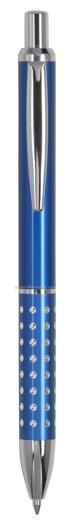 Vitoria Metallic Aluminum Barrel Pen With Chrome Grip - Next Day