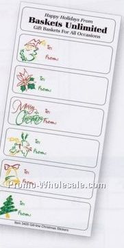 White Paper Christmas Gift Stickers