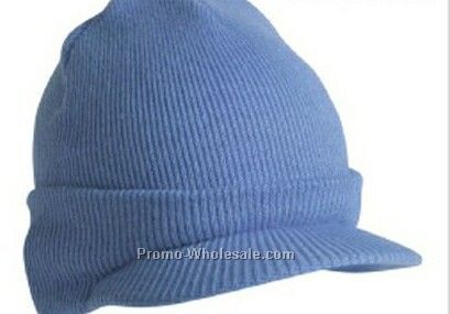 Winter Beanie Cap With Short Visor