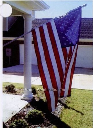 Wood Spinner Flagpole With 13 Stop Adjustable Bracket