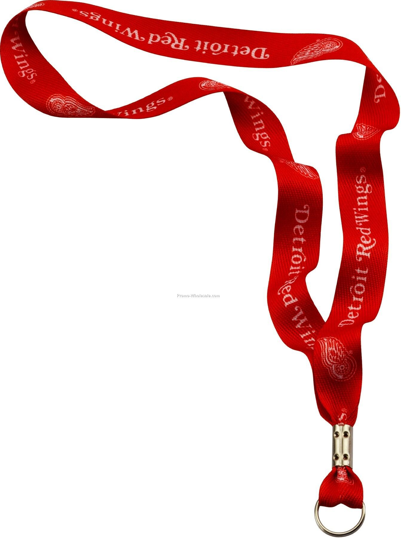 1" Waffle Weave Dye Sublimated Lanyard W/ Metal Crimp & Metal Split Ring