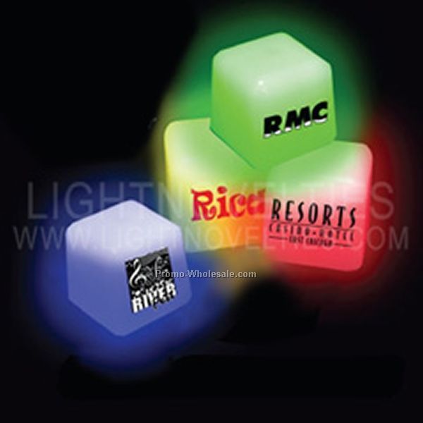 1-1/2" Glow Ice Cube - Blue Or Green Glow