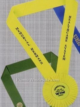 1-5/8"x30" Custom Satin Neck Ribbon With 4-1/2" Rosette Head