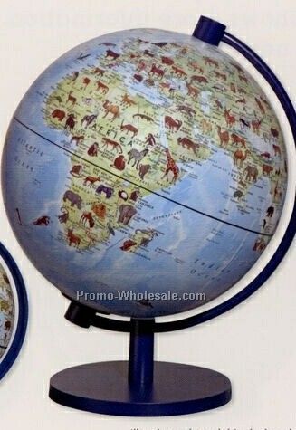 11" Childrens Illuminated Animal Globes W/170 Page Encyclopedia