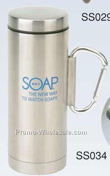 12 Oz. Stainless Steel Mug W/ Safety Clip Handle (Screened)